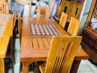 ( Easy installments ) Teak Heavy Modern Dining Table with 6 Chairs