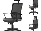 ECH08 Blk Head Rest Office Chair