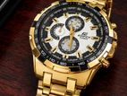Edifice Brand New Gold Steel Watch for Men