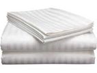 EGYPTIAN COTTON (110x110) STRIPED BED SHEET -King White