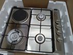 Elba 3 Burner Hob with Hot Plate - Silver