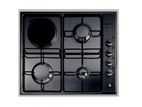 "Elba" 3 Gas Burner Cooker Hob With Electric Hot Plate (Black)