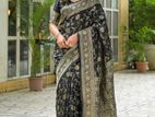 Elegant Banaras Silk Saree black colour