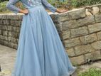 Elegant Light Blue Long Wedding Frock