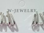 Elegant Silver Triple Hooped Earrings