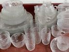 Embossed Glass Dinner & Tea Set