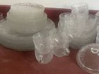 Embossed Glass Dinner Set