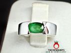 Emerald Gem Silver Ring