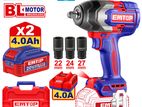EMTOP 850Nm 1/2" Brushless Cordless impact gun wrench power tool battery