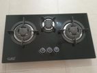Euro 3 Burner Black Tempered Glass Gas Cooker