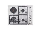 Euro Cooker Hob 3 Gas Burner + 1 electric hotplate Stainless Steel