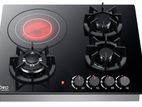 Euro Cooker Hob 3 Gas Burner + 1 Hot Plate Glass