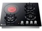 Euro Cooker Hob 3 Gas Burner + 1 Hot Plate Glass JZG4006E