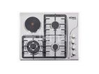 Euro Cooker Hob 3 Gas Burner + 1 Hot Plate Stainless Steel