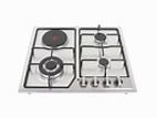 Euro Cooker Hob 3 Gas Burner + 1 Hot Plate Stainless Steel