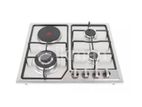 Euro Cooker Hob 3 Gas Burner + 1 Hot Plate Stainless Steel