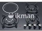 Euro Cooker Hob 3 Gas Burner + 1 Infrared Glass