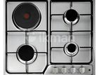 Euro Cooker Hob 3 Gas Burner + 1 Infrared Stainless Steel