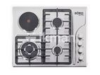 Euro Cooker Hob 3 Gas Burner + 1 Infrared Stainless Steel