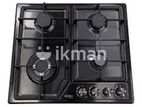 Euro Cooker Hob 4 Burner Black Stainless Steel JZS