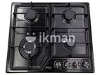 Euro Cooker Hob 4 Burner Black Stainless Steel JZS54011B - 49164