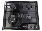 Euro Cooker Hob 4 Burner Black Stainless Steel JZS54011B
