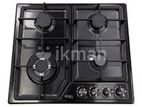 Euro Cooker Hob 4 Burner Black Stainless Steel JZS54011B