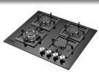 Euro Cooker Hob 4 Gas Burner Square Tempered Glass EUCTG60BK-Q