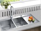 Euro Kitchen Sink Stainless Steel 100*48 (Silver)