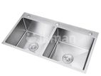 Euro Kitchen Sink Stainless Steel 78*43 (Silver) - 58984