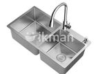 Euro Kitchen Sink Stainless Steel 78*43 (Silver)