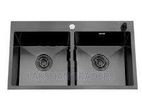 Euro Kitchen Sink Stainless Steel 82*45 (Black)