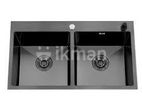 Euro Kitchen Sink Stainless Steel 82*45 (Black)