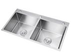 Euro Luxury Kitchen Sink Stainless Steel High Quality 78cm*43cm