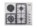 Euro (Turkey) 3 Gas Burner + 1 Electric Cooker Hob Stainless Steel