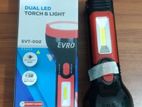 EVRO DUAL LED RECHARGEABLE TORCH & LIGHT : EV-T002