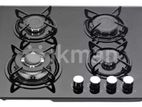 Evvoli Cooker Hob 4 Burner Tempered Glass
