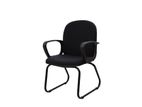 Ex Chair-visitor Chair Low Back Steel Frame-black