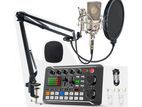 F998 Live Sound Card 103 Condenser Microphone Mic Full Set