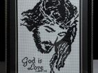 Face of Crucified Jesus Finished Cross Stitch