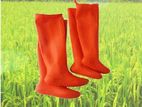 Farmers Rugged Mud Paddy Rubber Boots - Waterproof and Durable Orange