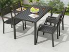 FIBER OUTDOOR DINING TABLE WITH 4 CHAIRS