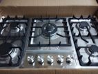 Five Gas Burner Cooker Hob - Silver (Stainless Steel)