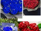 Flower Bouquet - Crimson and Blue rose