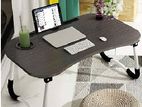 Foldable Bed Laptop Table With Cup Holder Tab -