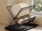 Foldable Dish Drying Rack X-Shape 2 Tier Drainer