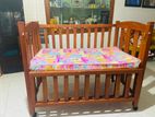 Foldable Mahogany Baby Cot