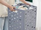 Foldable Plastic - Laundry Clothes Basket White