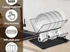 Foldable Plate Rack with Tray, 42 x 29Cm
