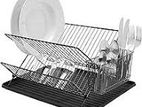 Foldable Plate Rack with Tray, 42 x 29Cm